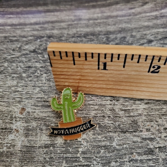 ✨2/$12✨ Cactus Not A Hugger Enamel Pin - Picture 3 of 3